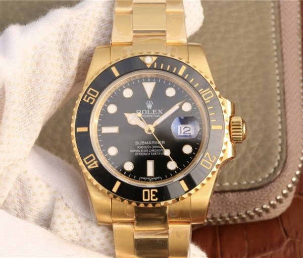 Rolex Submariner 116613 LN YG Wrapped Black Dial YG Wrapped Bracelet Eta2836