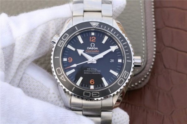 Omega Planet Ocean Professional Ceramic Bezel 45mm OMF Orange Marker SS Bracelet A8500