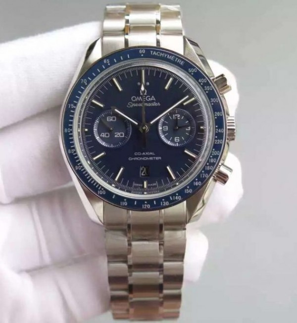 Omega Speedmaster Moonwatch Co-Axial Blue Dial SS Bracelet A9300