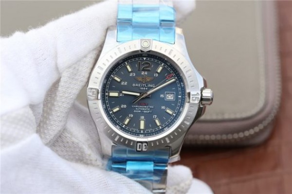 Breitling Colt Automatic 44mm SS GF Blue Textured Dial SS Bracelet A2824