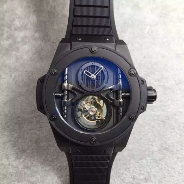 Hublot Big Bang 44mm Vendome Real Tourbillon Ceramic Case Black Gummy